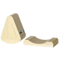 PawHut Cat Scratcher with Catnip, Toy Ball, for Indoor Cats - Sand Brown(m-11)