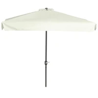 Outsunny Demi parasol parasol de balcon 5 entretoises métal cheminée incluse 2,3 x 1,3 x 2,49 m polyester haute densité crème(m-12)