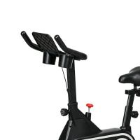 SPORTNOW Vélo d'appartement volant d'inertie silencieux écran LCD guidon et selle réglables support Ipad porte-gobelet intégrés(m-14)