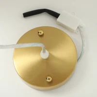 HOMCOM Suspension Luminaire à 3 Abat-Jour Effet Lin, Ampoule Non Incluse E14 40 W, Câble Réglable, Rosace Dorée, Beige(m-12)