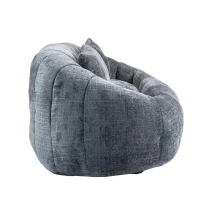 Cozy Oversized Bean Bag Sofa with 2 Matching Pillows, Soft 2-Seat Sectional Couch for Living Room and Bedroom, 145L x 95W x 63H cm, Grey(m-13)
