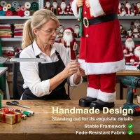 HOMCOM 4ft Singing Dancing Santa Claus, Standing Christmas Animated Santa Figure with Gift and Sack, Sound/Touch Activated(m-7)