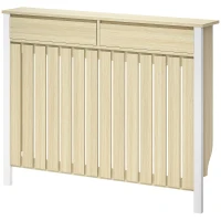 HOMCOM 93 x 119cm Rustic-Look Radiator Cover - Oak(m-11)
