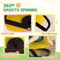 AIYAPLAY Flower-Shaped Sensory Spinning Chair with Non-Slip Base for Balance/Coordination, Yellow(m-5)