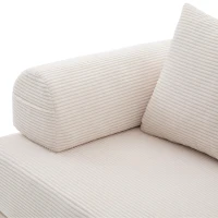 Cozy Compressible Folding Sofa with Detachable Metal Frame, Soft Modular Sectional Couch for Small Apartment, 110L x 33W x 33H cm, Beige(m-10)