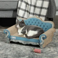 PawHut 2-in-1 Cat Scratcher with Catnip for Indoor Cats, Light Blue(m-10)