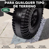 AIYAPLAY Carro Elétrico para Crianças com Licença Land Rover 12V Controlo Remoto Sistema de Suspensão USB MP3 Velocidade Ajustável Faróis 115x61x61 cm Branco(m-7)