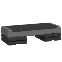 SPORTNOW Stepper Fitness Aérobic 3 Niveaux, Hauteur Réglable 10,5/15,5/20,5 cm, Surface Antidérapante, Capacité 250 kg, Gris(m-15)