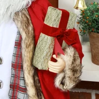 HOMCOM 120cm Animated Santa Claus Figure, with Sound - Red(m-9)