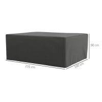 Outsunny Schutzhülle für Gartenmöbel Winterfest Wasserdicht Abdeckung Anti-UV Abdeckplane 235 x 190 x 90cm Grau(m-3)