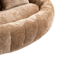 Cozy Oversized Bean Bag Sofa with 2 Matching Pillows, Soft 2-Seat Sectional Couch for Living Room and Bedroom, 145L x 95W x 63H cm, Coffee(m-12)