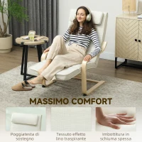 HOMCOM Poltrona Relax Riscaldante e Massaggiante con Poggiapiedi Regolabile e Telecomando, 67x95x101 cm, Crema(m-6)