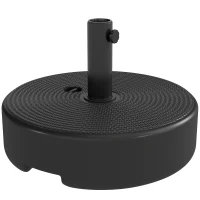 Outsunny Pied de parasol, socle parasol extérieur Remplissable jusqu'à 19 kg avec Sable ou 15 kg avec Eau, Ø 45 x 30,5 cm, noir(m-11)