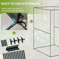 Outsunny Set of 2 Fruit Cage Bird Netting, Vegetable Plant Protection Tent with Zipped Door, Anti Bird, Insects, Small Animals, 1.2 x 1.2 x 1.8m, Dark Green(m-5)