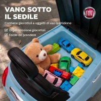 AIYAPLAY Macchina Cavalcabile per Bambini 12-36 Mesi Licenza Fiat con Musica e Clacson, Blu(m-5)