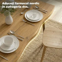 HOMCOM Masă de dining dreptunghiulară pentru 4 persoane, 110x70 cm, stejar/negru(m-5)