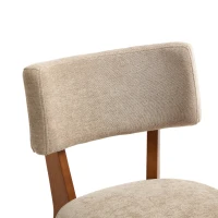 Stylish Mid-Century Dining Chairs with High-Density Foam, Comfortable Upholstered Side Chairs for Dining Room, 47L x 54.5W x 77H cm, Khaki(m-10)