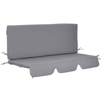 Outsunny Cojín para Balancín de 2 Piezas Cojín de Asiento y Respaldo para Jardín Terraza Exterior130x45x5 cm Gris(m-1)