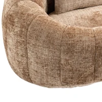 Cozy Oversized Bean Bag Sofa with 2 Matching Pillows, Soft 2-Seat Sectional Couch for Living Room and Bedroom, 145L x 95W x 63H cm, Coffee(m-10)