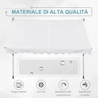 Outsunny Tenda da Sole a Bracci 3x1.5m con Manovella e Struttura Telescopica, Bianco(m-6)