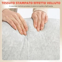 HOMCOM Sedia da Ufficio Ergonomica Effetto Velluto Bianco Crema con Braccioli Ribaltabili, 68x69x110-118 cm(m-6)