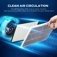 HOMCOM 5500mL Portable Dehumidifier with Air Purifier, UVC, Ioniser, 24H Timer, 5 Modes, 16L/Day, for Home Laundry, Black(m-8)