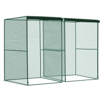 Outsunny Set of 2 Fruit Cage Bird Netting, Vegetable Plant Protection Tent with Zipped Door, Anti Bird, Insects, Small Animals, 1.2 x 1.2 x 1.8m, Dark Green(m-1)