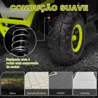 AIYAPLAY Quadriciclo Elétrico para Criança 12V Faróis Música MP3 Velocidade Ajustável e Cesta de Arrumação 88x50x57,5 cm  Verde(m-5)