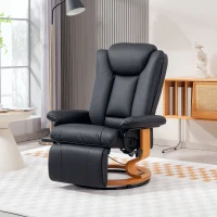 HOMCOM Faux Leather Recliner Chair - Black(m-10)