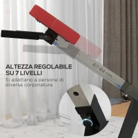 SPORTNOW Sedia Romana ad Altezza Regolabile con Imbottitura Spessa, in Acciaio e PU, 126x70x67-84 cm, Nera(m-5)