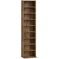 HOMCOM 260 Narrow CD Storage Unit - Rustic Brown(m-1)