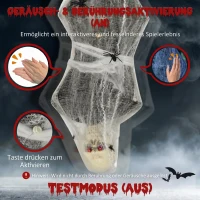 HOMCOM Halloween-Mumie, Halloween-Dekoration, Soundfunktion, mit Bewegungssensor und LED-Lichtern, 60 cm x 16 cm x 170 cm(m-6)