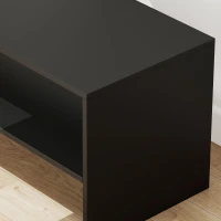 HOMCOM Mesa de Centro Moderna de Madera con 2 Niveles y Balda Abierta 100x40x41,5 cm Negro(m-9)