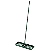 Outsunny Lawn Levelling Rake, 76 x 26 cm Lawn Leveller Lute with 169 cm Handle for Grass Soil Sand Yard Golf Course(m-11)
