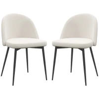 HOMCOM Lot de 2 chaises salle à manger chaise de cuisine scandinave chaise en velours rembourrée avec pieds effilés en métal(m-12)