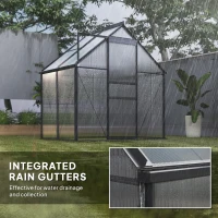 Outsunny 192.5 x 131cm Walk-In Polycarbonate Greenhouse(m-7)