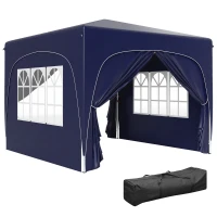 Outsunny 3 x 3 m Pavillon, Pop-up Gartenzelt mit Seitenwänden und Tragetasche, UPF50+, höhenverstellbar, Sand(m-12)