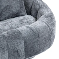 Cozy Oversized Bean Bag Sofa with 2 Matching Pillows, Soft 2-Seat Sectional Couch for Living Room and Bedroom, 145L x 95W x 63H cm, Grey(m-12)