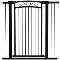 PawHut Barreira de Segurança para Cães Extensível Barreira para Animais de Estimação com Duplo Bloqueio 76-102x4x104 cm Preto(m-1)