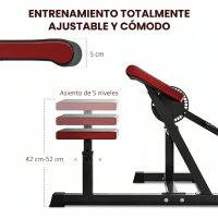 SPORTNOW Máquina de Bíceps y Tríceps 2 en 1 Banco de Curl Predicador con Asiento Ajustable en Altura para Gimnasio Casa(m-5)