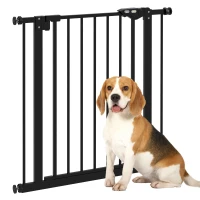 PawHut Barieră pentru Câini și Animale de Companie cu Închidere Automată pentru Scări și Intrări, 68x77 cm, Negru(m-11)