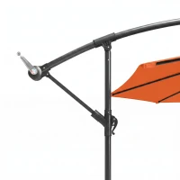 Outsunny 3 m Overhanging Cantilever Parasol, with Cross Base - Orange(m-10)