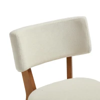 Stylish Mid-Century Dining Chairs with Ergonomic Backrest, Comfortable Upholstered Side Chairs for Dining Room, 47L x 54.5W x 77H cm, Beige(m-10)