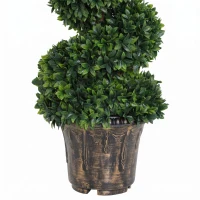 Outsunny Set 2 Plante Artificiale de Buxus în Formă de Spirală pentru Interior și Exterior cu Ghiveci, Ø32x120 cm, Verde(m-8)