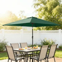 Outsunny Sonnenschirm 300 x 200 cm neigbar Balkonschirm mit Kurbel Schutzhülle Grün(m-9)