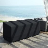 Outsunny Rectangular Patio Garden Furniture Cover Waterproof for 3 Seater Sofa Bistro Set, UV Resistant Protection 600D Oxford Fabric Rattan Lounge Clean Cover, 190 x 72 x 76cm, Black(m-8)
