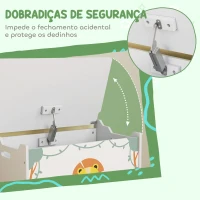 AIYAPLAY Baú Brinquedos Infantil 53 L Caixa de Arrumação Brinquedos com Tampa Rebatível e Pistão a Gás 60x37x39 cm Verde(m-5)