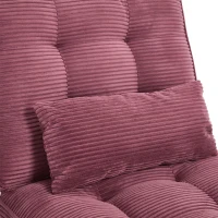 Cozy Reclining Accent Chair with Foldable Ottoman and Lumbar Pillow, Soft Adjustable Lounger for Living Room, 127L x 73W x 90H cm, Wine Red(m-11)