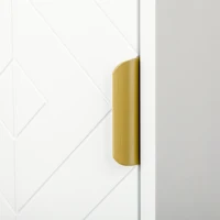 kleankin Meuble colonne rangement salle de bain avec niche et 2 placards étagère réglable pieds en acier(m-9)