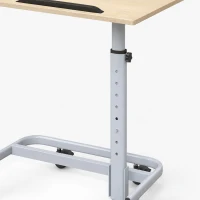 HOMCOM Mesa Auxiliar de Altura Regulable con 4 Ruedas en Madera y Metal 60x40x72-93,5 cm Roble(m-10)